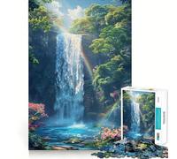 Rompecabezas para Adultos Paraíso de la Cascada de 1000 Piezas Juego Mental Regalo Ideal Troquelado de Alta precisión Actividad Relajante para Grupos en Interiores (38x26cm)
