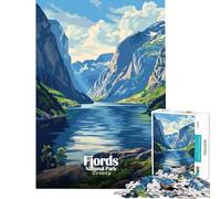 Rompecabezas para adultos Parque Nacional de los 1000 Fiordos paisaje de Noruega Juegos relajantes Desafío para la inteligencia cerebral Juguetes adictivos Gran regalo Actividades familiares (38x52cm)