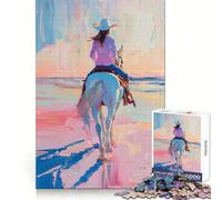 Rompecabezas para Adultos Paseo al Atardecer Sereno de 1000 Piezas Acertijo Mental para Relajarse Patrón de ensamblaje Artículo de Santa Claus (50x75cm)