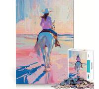 Rompecabezas para Adultos Paseo al Atardecer Sereno de 1000 Piezas Acertijo Mental para Relajarse Patrón de ensamblaje Artículo de Santa Claus (50x75cm)
