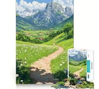 Rompecabezas para Adultos Paseo en un Pueblo de montaña de 1000 Piezas Juguete para ejercitar la Mente, Relajante y fácil de armar Regalo increíble (50x75cm)