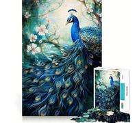 Rompecabezas para Adultos Pavo Real Mítico de 1000 Piezas Juguete para ejercitar la Mente Diseño para aliviar el estrés Un Regalo Encantador (38x26cm)