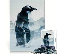 Rompecabezas para Adultos Penguin Double Exposure, 1000 Piezas, Juguete para ejercitar la Mente, diseño para aliviar el estrés, Ideal para armar, un Regalo Encantador (50x75cm)