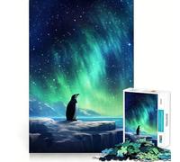 Rompecabezas para Adultos Penguin Polar Lights, 1000 Piezas, Juguete para ejercitar la Mente, Alivio del estrés, diseño para armar, Regalo Encantador (50x75cm)