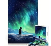 Rompecabezas para Adultos Penguin Polar Lights, 1000 Piezas, Juguete para ejercitar la Mente, Alivio del estrés, diseño para armar, Regalo Encantador (50x75cm)