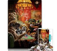 Rompecabezas para Adultos: Perro Jugando al póker 1000 Piezas Regalos para Adultos Juegos Familiares y cumpleaños Dificultad Alta (26x38cm)