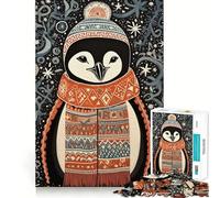 Rompecabezas para Adultos Pingüino de Invierno de 1000 Piezas Juego Mental Regalo Ideal Troquelado de Alta precisión Actividad Relajante para Grupos en Interiores (38x52cm)