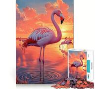 Rompecabezas para Adultos Pink Flamingo Sunset, 1000 Piezas, Rompecabezas para ejercitar la Mente, relajación Mental, patrón de ensamblaje, artículo de Santa Claus (50x75cm)