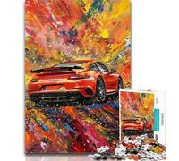 Rompecabezas para Adultos: Pintura al óleo de Coche Deportivo, 1000 Piezas, Rompecabezas para Adultos y Adolescentes, Juego Familiar, Regalo de cumpleaños Desafío, dificultad Alta, 26x38cm