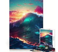 Rompecabezas para Adultos Playa en una Isla Ondulada al Atardecer de 1000 Piezas Pensamiento estratégico, atención Plena, Escape, Ajuste preciso, Bonito Regalo (38x52cm)