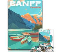 Rompecabezas para Adultos, póster del Parque Nacional Banff, 1000 Piezas, cumpleaños, Juego Familiar, desafío, dificultad Alta, 26x38cm