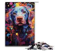 Rompecabezas para Adultos: Psicodelia Colorida de Cachorros mimados 1000 Piezas Rompecabezas de Madera para Adultos y niños a Partir de 14 años Juguete Educativo (tamaño 75 x 50 cm)