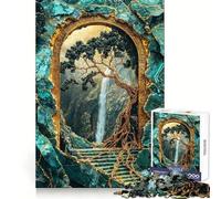 Rompecabezas para Adultos Puerta Antigua de Oro de 1000 Piezas Ideal para ejercitar la Memoria y Relajarse Bordes limpios (50x75cm)