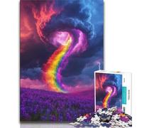 Rompecabezas para Adultos Rainbow Tornado de 1000 Piezas para Adolescentes Juegos educativos decoración del hogar y Regalos para Toda la Familia (50x75cm)