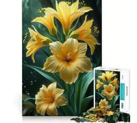 Rompecabezas para Adultos Ramo de Lirios Amarillos de 1000 Piezas Juego de Memoria Mental de Alta precisión Manualidad para Momentos de Tranquilidad y Ejercicio Mental en casa (38x26cm)