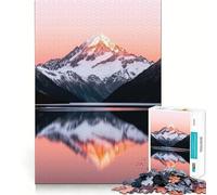 Rompecabezas para Adultos Reflejo en la montaña Nevada al Atardecer, 1000 Piezas, Juego Inteligente, Divertido y Relajante, Ideal para armar, un Regalo entrañable (50x75cm)
