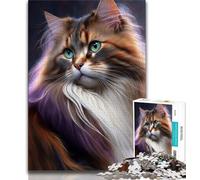 Rompecabezas para Adultos: Retrato de un Hermoso Gato Rompecabezas de 1000 Piezas para Adultos y Adolescentes Juegos educativos decoración del hogar colección de Artistas Bellas Artes 26x38cm