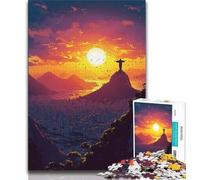 Rompecabezas para Adultos: Río de Janeiro, Brasil Rompecabezas de Cristo para Adultos, 1000 Piezas, con póster a Juego y Hoja de Trivia para Mayores de 14 años, 75x50cm