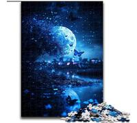 Rompecabezas para Adultos, Rompecabezas de 1000 Piezas de Mariposa y Luna para diversión Familiar, Vacaciones, Noches de Juegos interactivos, 50x75cm