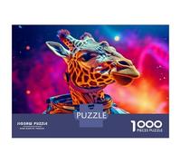 Rompecabezas para Adultos Rompecabezas De 1000 Piezas Giraffe Astronaut in Space para Adultos Juegos Divertidos Análisis Y Lógica Ayuda Al Cerebro A Ejercitarse 38x26cm/1000pcs