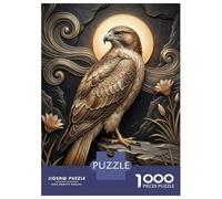 Rompecabezas para Adultos Rompecabezas De 1000 Piezas Golden Hawk with Floral Embellishments para Adultos Juegos Familiares Análisis Y Lógica Oferta como Regalos para Toda La Familia 70x50cm/1000pcs