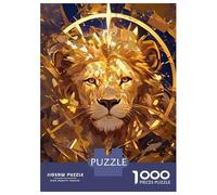 Rompecabezas para Adultos Rompecabezas De 1000 Piezas Golden Lion Abstract Portrait Rompecabezas Juego De Ingenio Aliviador De Estrés Regalos para Reducir El Estrés 38x26cm/1000pcs