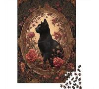Rompecabezas para Adultos Rompecabezas De 1000 Piezas Gothic Black Cat Art Print-1 Rompecabezas Juego De Ingenio Aliviador De Estrés Regalos para Reducir El Estrés 38x26cm/1000pcs