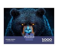 Rompecabezas para Adultos Rompecabezas De 1000 Piezas Intense Black Bear Portrait with Glowing Eyes Rompecabezas Juego De Ingenio Aliviador De Estrés Regalos para Reducir El Estrés 70x50cm/1000pcs