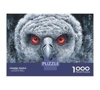 Rompecabezas para Adultos Rompecabezas De 1000 Piezas Intense Owl Portrait with Red Eyes Rompecabezas Juego De Ingenio Aliviador De Estrés Regalos para Reducir El Estrés 70x50cm/1000pcs