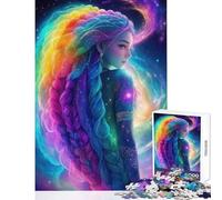 Rompecabezas para Adultos Rompecabezas de 1000 Piezas niña arcoíris Juegos relajantes Regalos de Amigo Invisible desafío difícil (50x75cm)