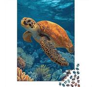 Rompecabezas para Adultos Rompecabezas De 1000 Piezas Ocean Life Sea Turtle Swimming Rompecabezas Juego De Ingenio Aliviador De Estrés Regalos para Reducir El Estrés 70x50cm/1000pcs