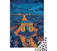 Rompecabezas para Adultos Rompecabezas De 1000 Piezas Paris Night Lights ARC De Triomphe Rompecabezas Juego De Ingenio Aliviador De Estrés Regalos para Reducir El Estrés 52x38cm/1000pcs