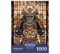 Rompecabezas para Adultos Rompecabezas De 1000 Piezas Samurai Warrior Stained Glass Art para Adultos Juegos Familiares Análisis Y Lógica Oferta como Regalos para Toda La Familia 52x38cm/1000pcs