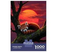 Rompecabezas para Adultos Rompecabezas De 1000 Piezas Sleeping Red Panda in Tree Rompecabezas Juego De Ingenio Aliviador De Estrés Regalos para Reducir El Estrés 52x38cm/1000pcs