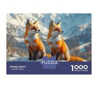 Rompecabezas para Adultos Rompecabezas De 1000 Piezas Two Foxes in Snowy Mountains para Adultos Juegos Divertidos Análisis Y Lógica Ayuda Al Cerebro A Ejercitarse 70x50cm/1000pcs