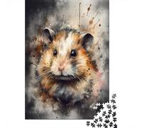 Rompecabezas para Adultos Rompecabezas De 1000 Piezas Watercolor Hamster Art Print Rompecabezas Juego De Ingenio Aliviador De Estrés Regalos para Reducir El Estrés 52x38cm/1000pcs