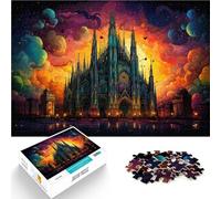 Rompecabezas para adultos, rompecabezas de la catedral de Milán para adultos y niños, 1000 piezas, rompecabezas de cartón de 10.3 x 14.9 pulgadas, adecuado para adultos, juego de rompecabezas familiar