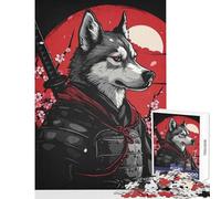 Rompecabezas para Adultos Rompecabezas de Perro samurái de 1000 Piezas Juegos relajantes Regalos de Amigo Invisible desafío difícil (38x52cm)