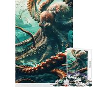 Rompecabezas para Adultos Rompecabezas de Pulpo de 1000 Piezas Juegos relajantes Regalos de Amigo Invisible Desafío difícil (50x75cm)