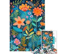 Rompecabezas para Adultos Rompecabezas Floral caprichoso de 1000 Piezas para Adultos Juguete para decoración de Pared Alivia el estrés Regalos para Reducir el estrés (tamaño 50x75cm)