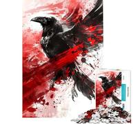 Rompecabezas para Adultos Rompecabezas Vikingo de 1000 Piezas con diseño de Cuervo Ideal para decoración de Pared aliviar el estrés y como Regalo (tamaño 50x75cm)