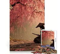 Rompecabezas para Adultos Samurái bajo cerezos en Flor, 1000 Piezas, Juguete para ejercitar la Mente, Ideal para Relajarse y Disfrutar del Arte del ensamblaje (50x75cm)