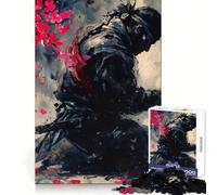 Rompecabezas para Adultos Samurái en contemplación con Flores de Cerezo (1000 Piezas) Mejora la Memoria, relaja la Mente y Tiene Bordes Afilados Colección de Arte (38x26cm)