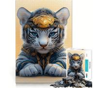 Rompecabezas para Adultos Samurái Tigre Blanco de 1000 Piezas Desarrolla la Memoria y es Divertido Corte de Alta precisión Fácil de Aprender Disfrute en Familia (38x26cm)