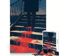 Rompecabezas para Adultos Sangre en Las escaleras de 1000 Piezas Desarrollo Cerebral Entretenimiento Ligero Bordes Afilados (38x52cm)