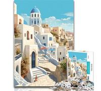 Rompecabezas para Adultos: Santorini, Grecia, Viajes, 1000 Piezas, Juegos educativos, decoración del hogar, Regalo para Toda la Familia, 26x38cm