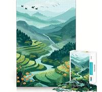 Rompecabezas para Adultos Serenas Terrazas de Arroz de 1000 Piezas Un desafío Mental para Relajarse Un artículo de Santa Claus (50x75cm)