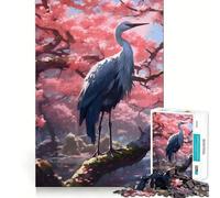 Rompecabezas para Adultos Serene Sakura Crane de 1000 Piezas, Juguete para ejercitar la Mente, Ideal para Relajarse y armar una Imagen, Regalo artístico (50x75cm)