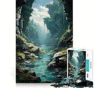 Rompecabezas para Adultos Serenidad en el desfiladero Verde de 1000 Piezas Juego Mental Regalo Ideal Troquelado de Alta precisión Actividad Relajante para Grupos en Interiores (38x52cm)