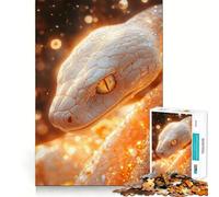 Rompecabezas para Adultos Serpiente Blanca en Primer Plano de 1000 Piezas Desarrolla la Memoria y es Divertido Corte de Alta precisión Fácil de Aprender Disfrute en Familia (38x52cm)